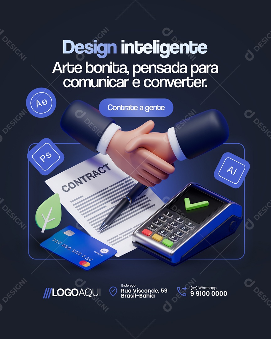 Marketing Design Inteligente Arte Bonita Social Media PSD Editável