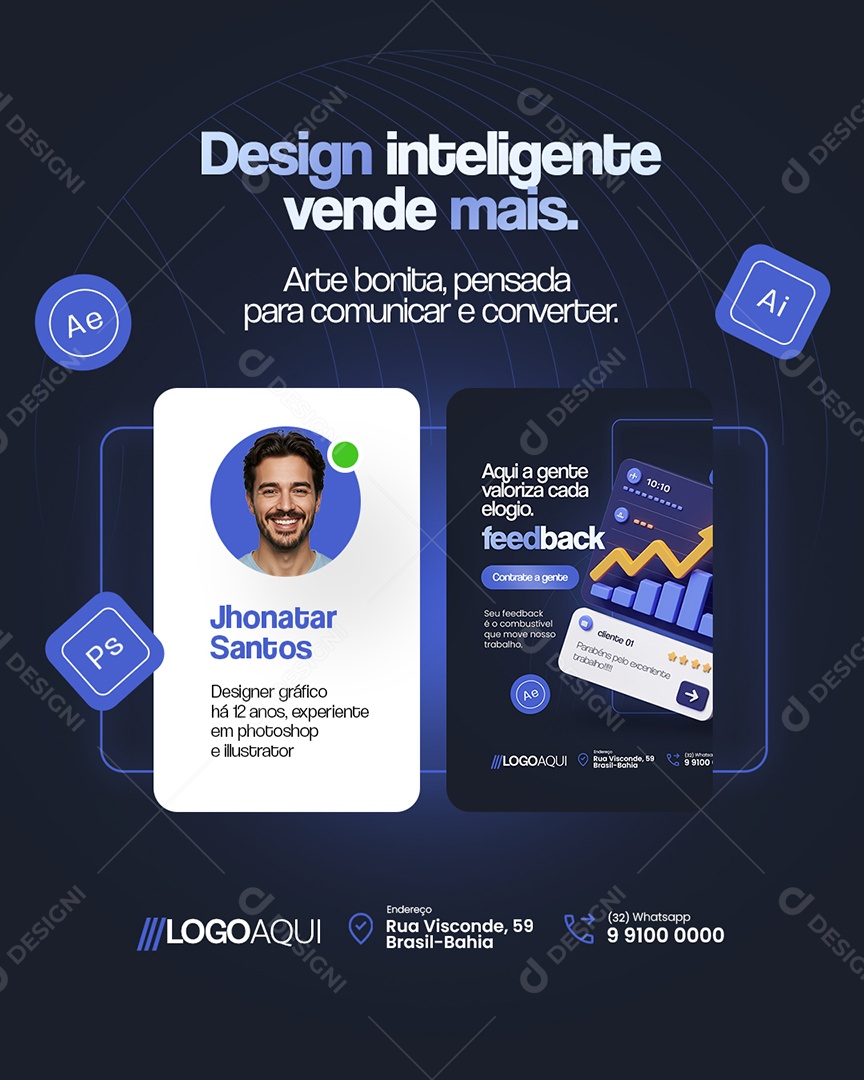 Marketing Design Inteligente Vende Mais Social Media PSD Editável