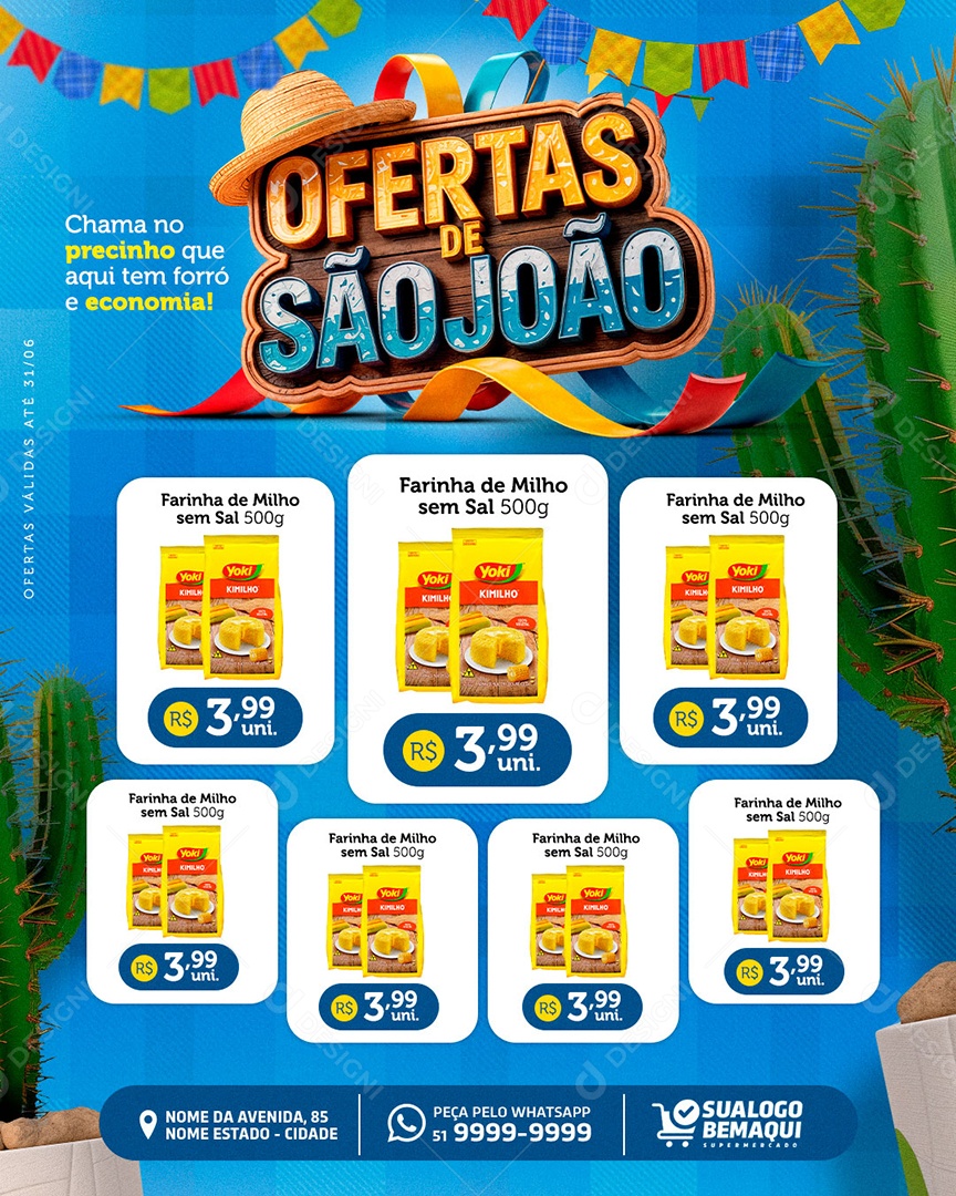 Encarte Ofertas de São João Social Media PSD Editável