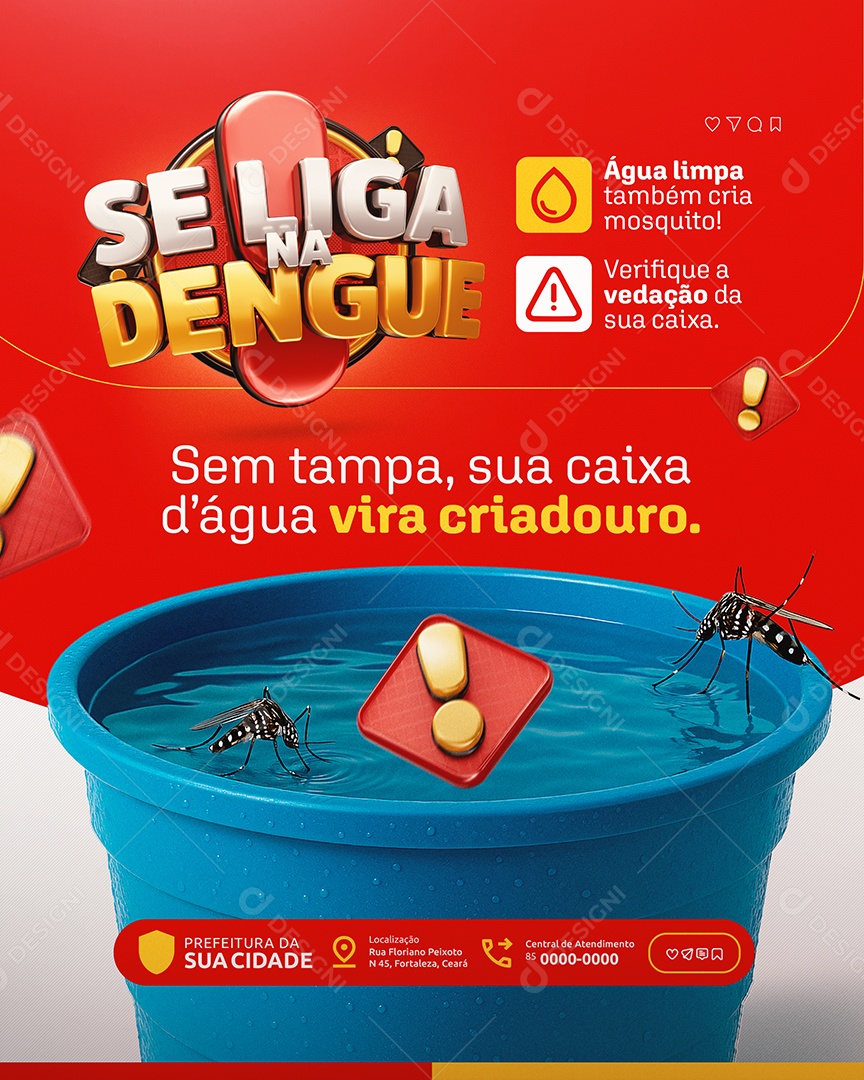 Se Liga Na Dengue Sem Tampa Social Media PSD Editável