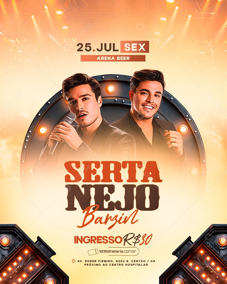 Flyer Sertanejo Barzin Social Media PSD Editável