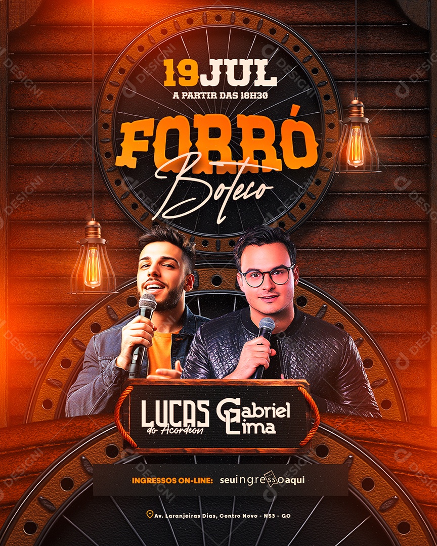 Flyer Forró Boteco Social Media PSD Editável