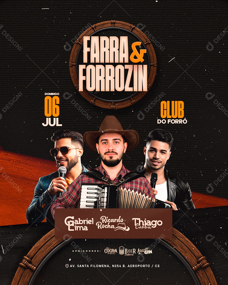 Flyer Farra e Forrozin Social Media PSD Editável