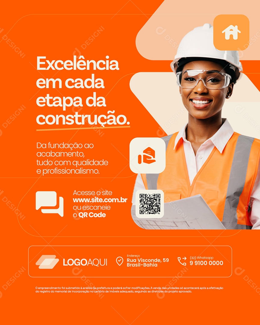 Construtora Excelência em Cada Etada da Construção Social Media PSD Editável