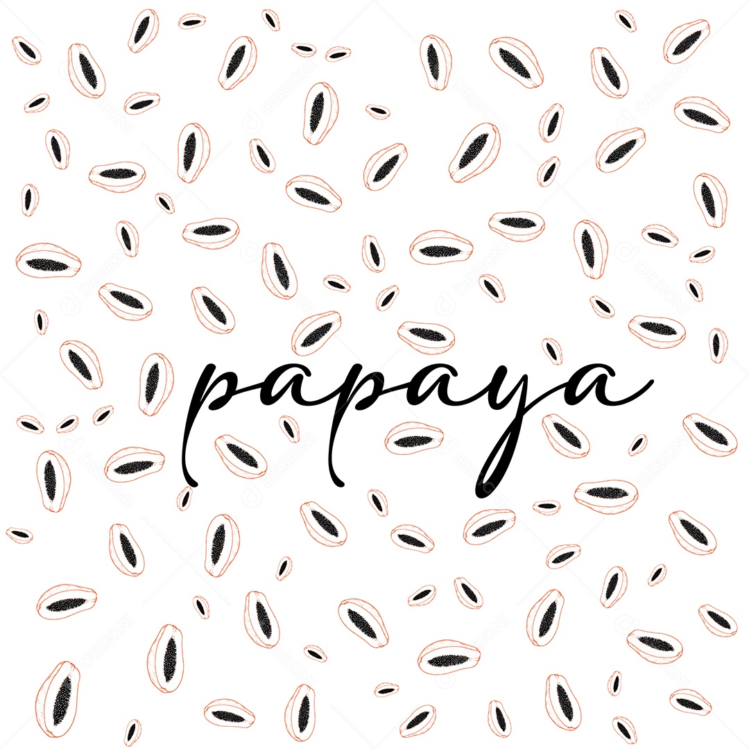 Fundo de Sementes de Mamão Ilustração Vetor EPS