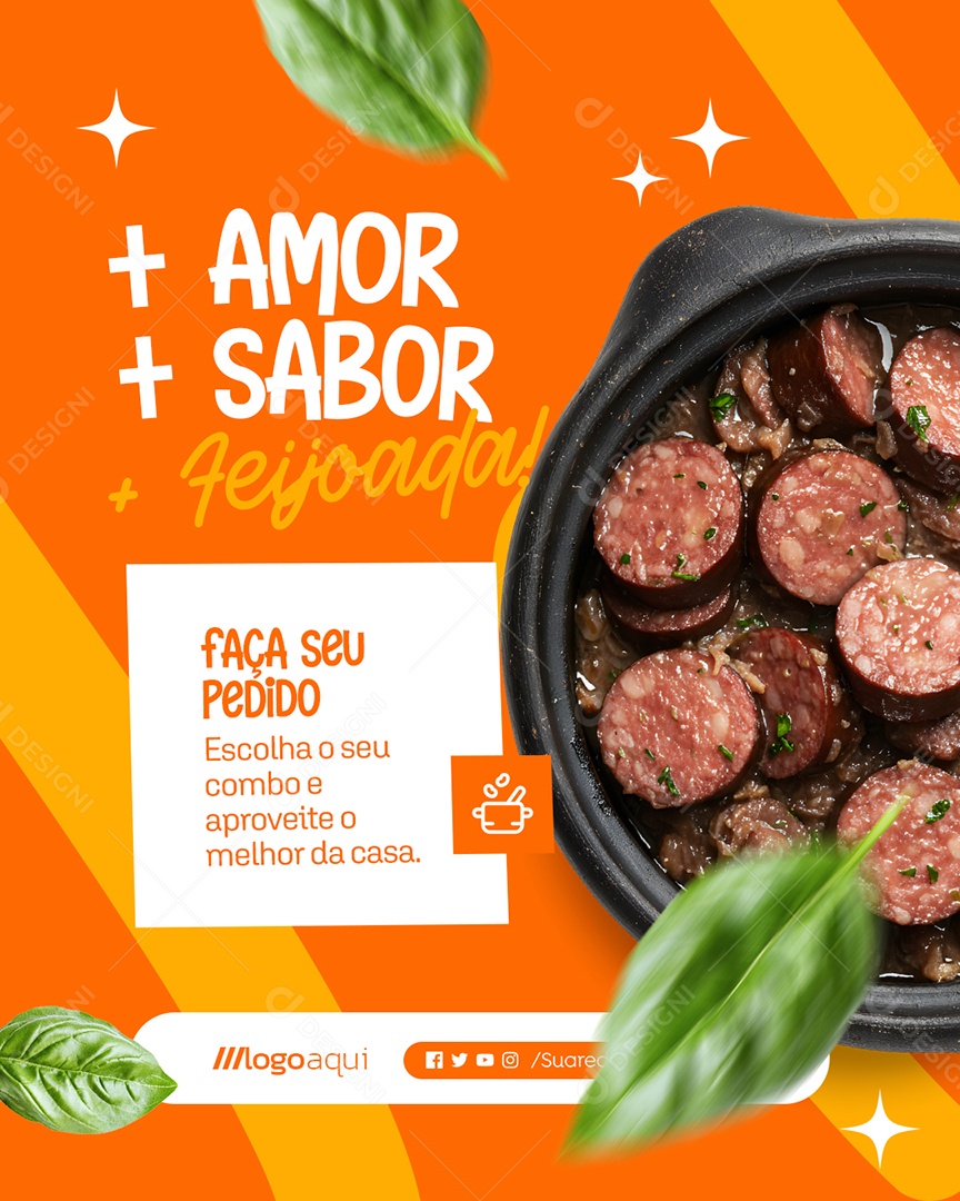 Mais Amor Mais Sabor Mais Feijoada Social Media PSD Editável