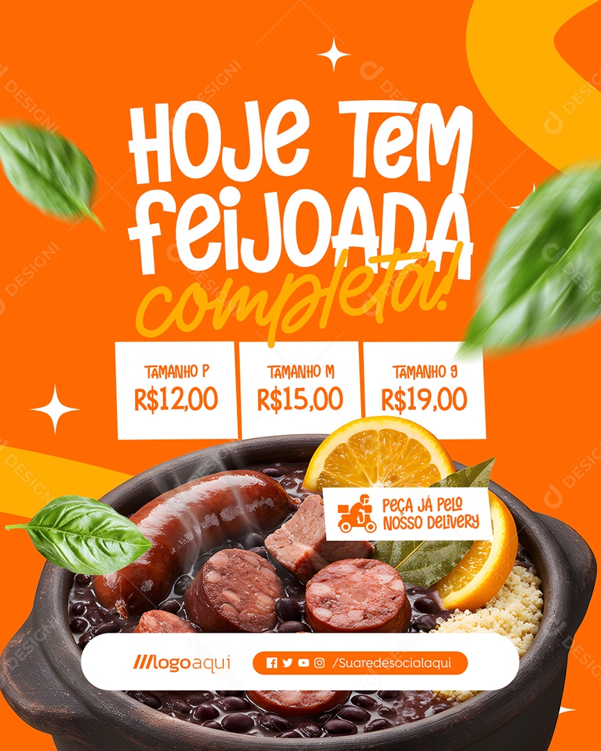 Hoje Tem Feijoada Completa Social Media PSD Editável