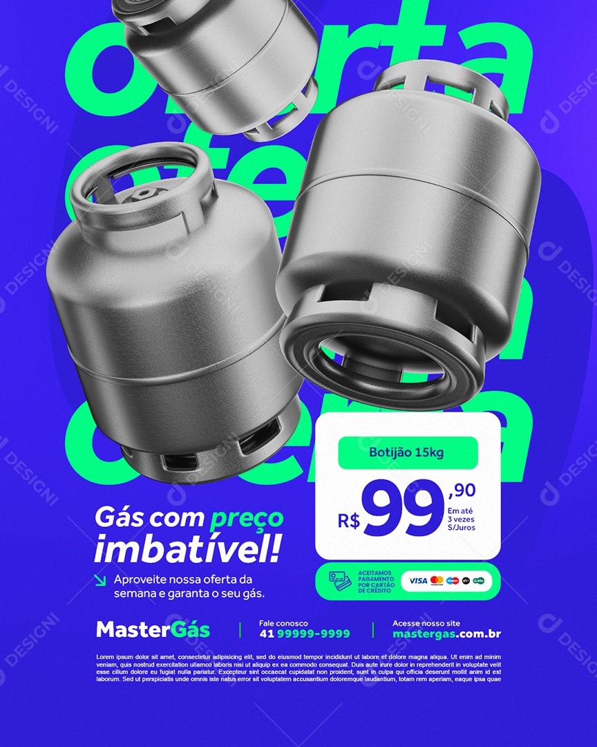 Distribuidora de Gás Botijão Aproveite Nossa Oferta Social Media PSD Editável