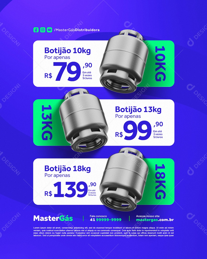 Distribuidora de Gás Botijão Social Media PSD Editável