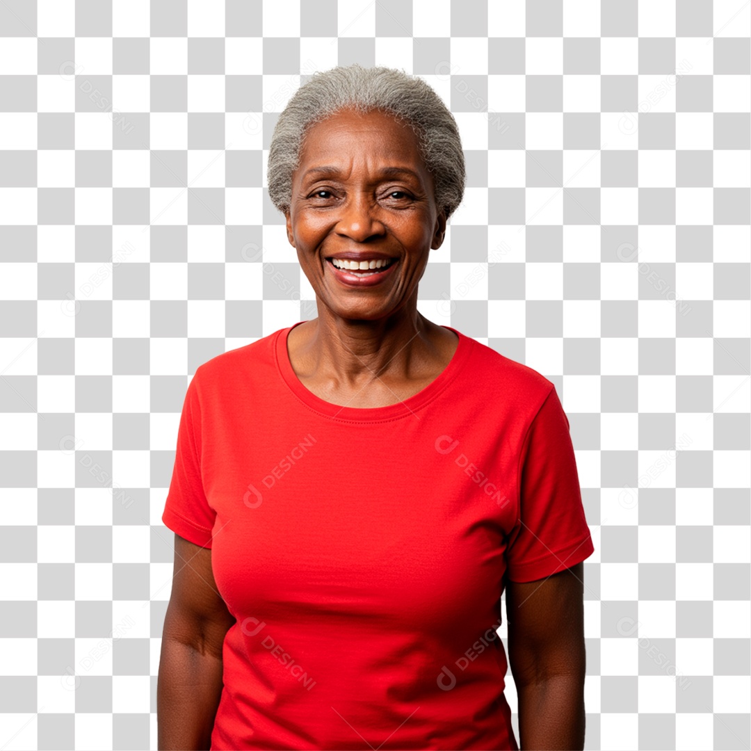 Mulher de Blusa Vermelha PNG Transparente