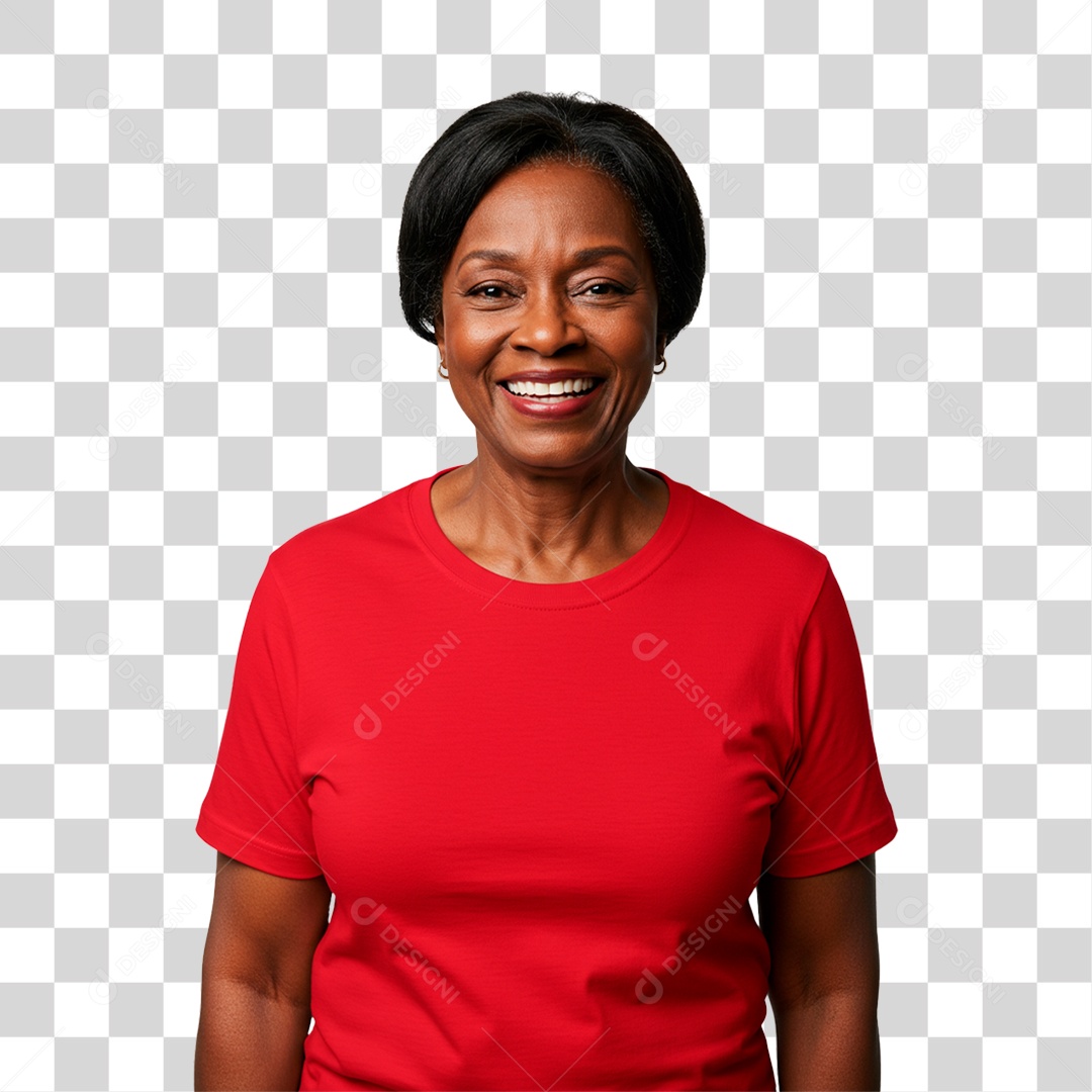 Mulher de Blusa Vermelha PNG Transparente