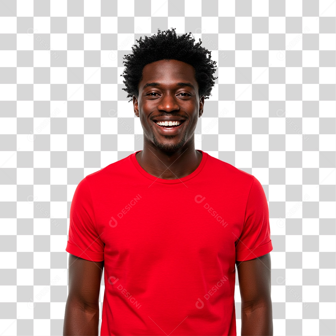 Homem de Camisa Vermelha PNG Transparente