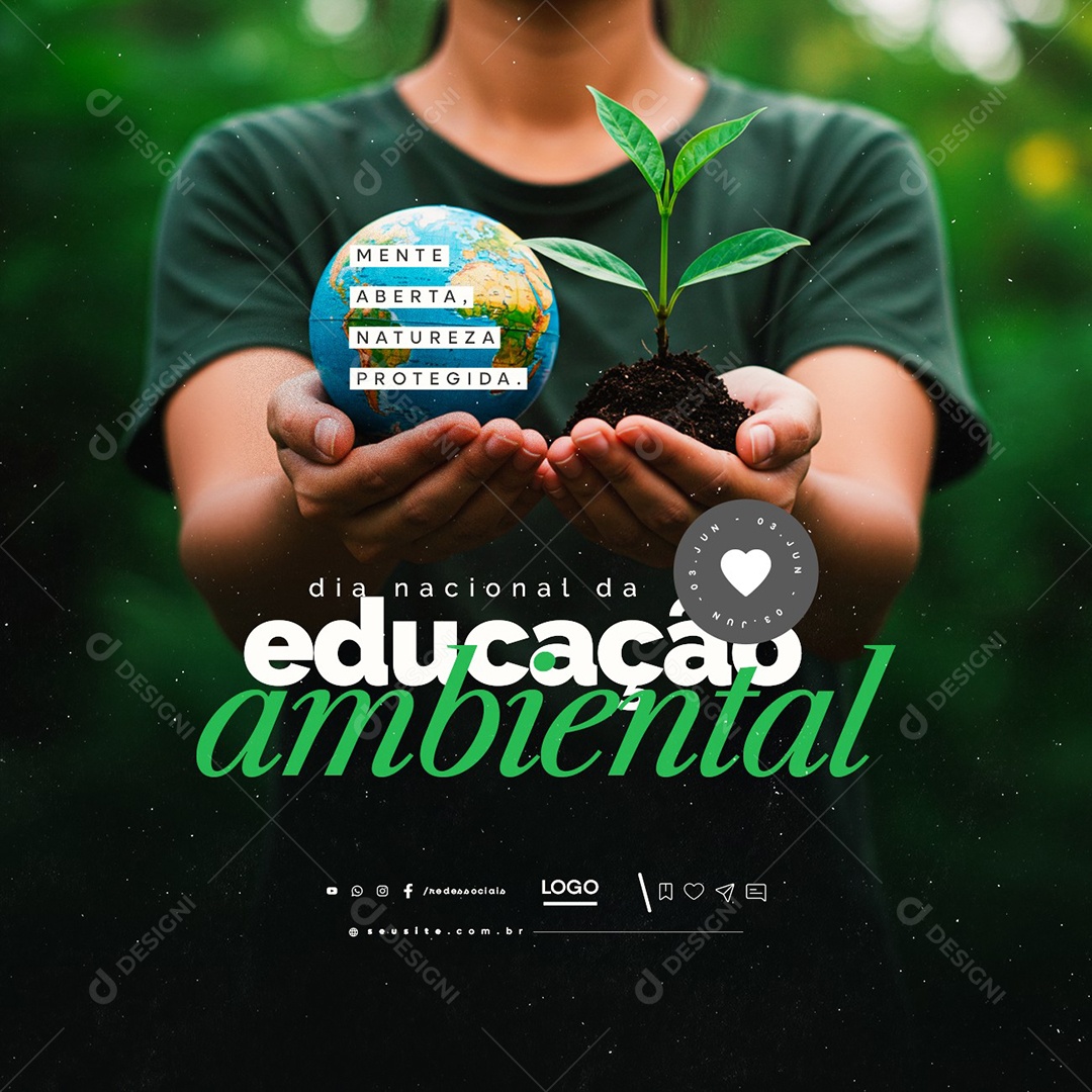 Dia Nacional da Educação Ambiental 03 de Junho Social Media PSD Editável