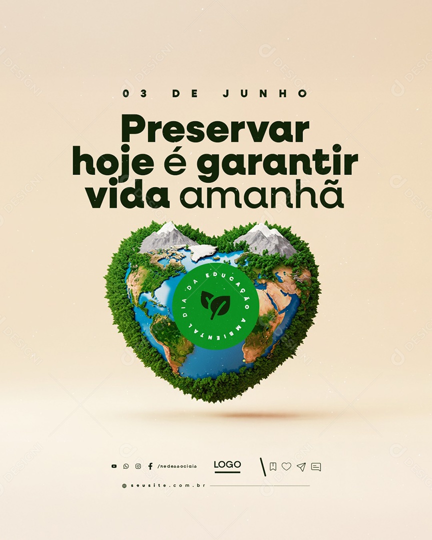 Dia da Educação Ambiental 03 de Junho Social Media PSD Editável