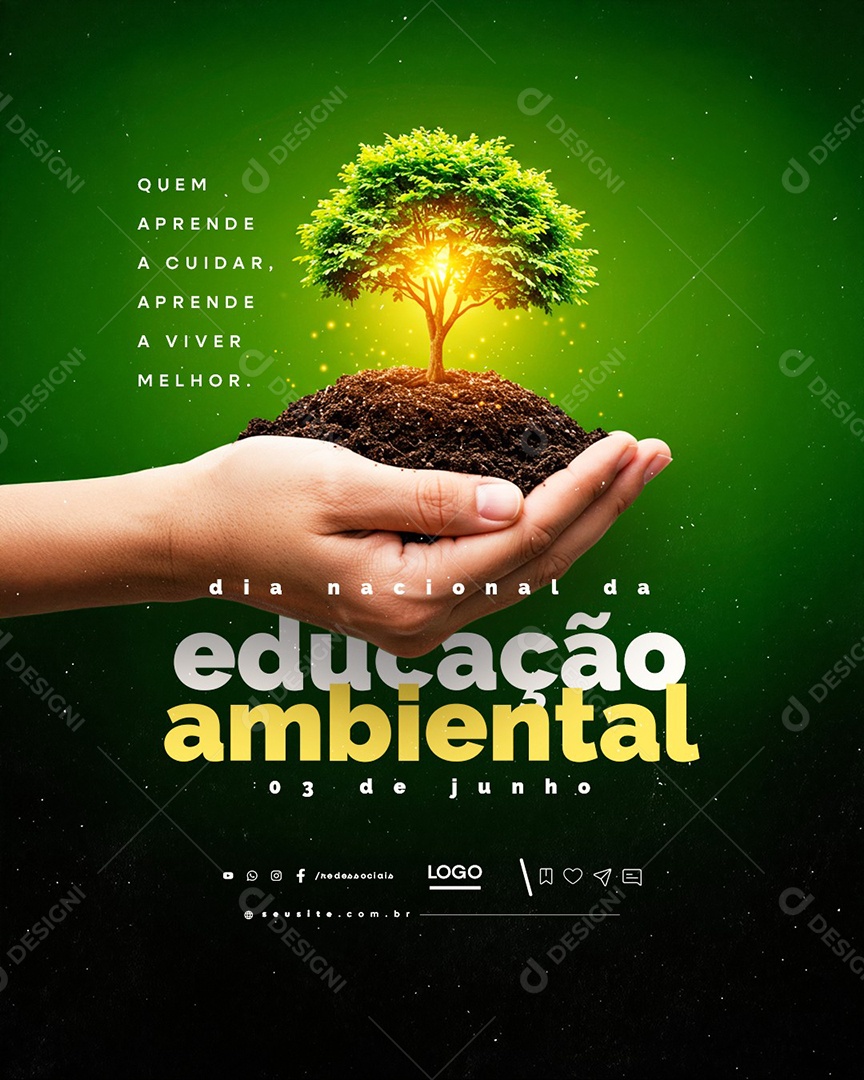 Dia Nacional da Educação Ambiental 03 de Junho Social Media PSD Editável