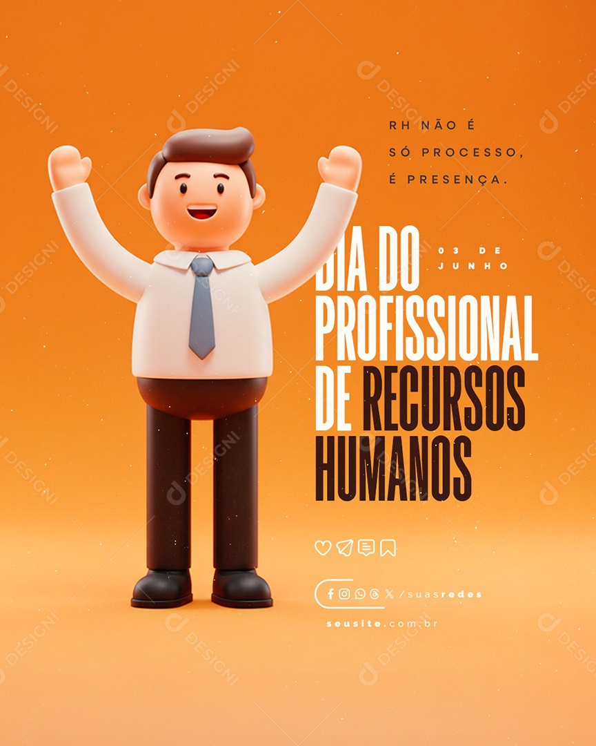Dia do Profissional de Recursos Humanos 03 de Junho Social Media PSD Editável