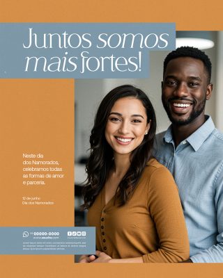 Feliz Dia dos Namorados 12 de junho Social Media PSD Editável