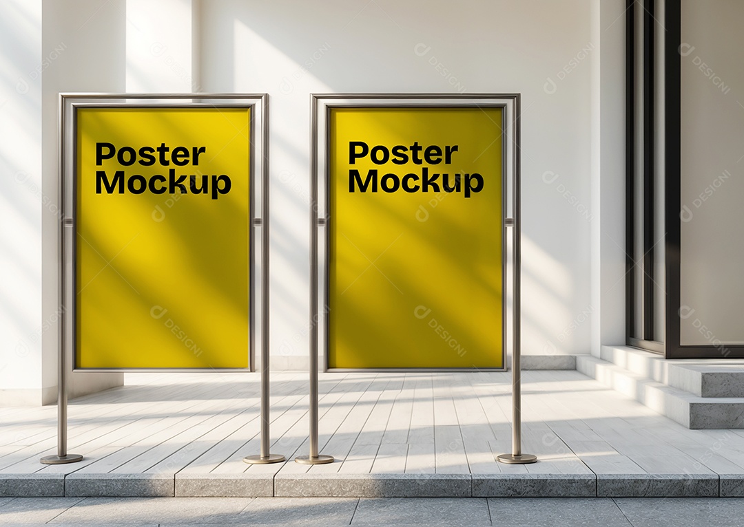 Mockup de Placas de Publicidade PSD Editável