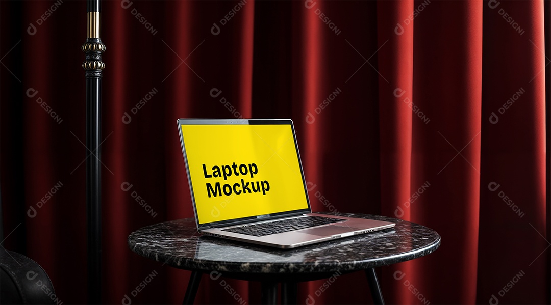 Computador Mockup Cinza PSD Editável