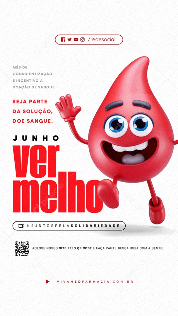 Story Junho Vermelho Mês de Conscientização e Incetivo a Doação de Sangue Social Media PSD Editável