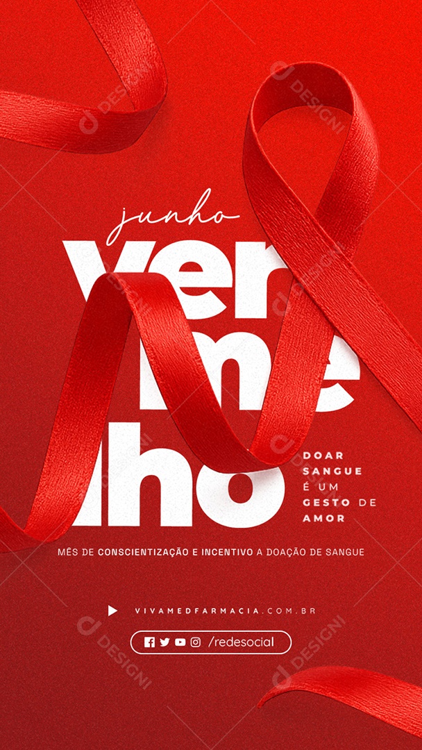 Story Junho Vermelho Mês de Conscientização e Incetivo a Doação de Sangue Social Media PSD Editável