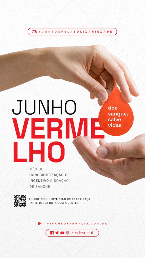 Story Junho Vermelho Mês de Conscientização e Incetivo a Doação de Sangue Social Media PSD Editável