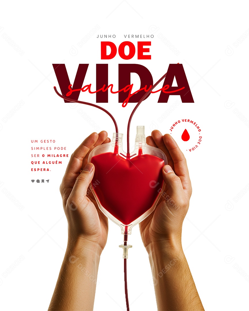 Junho Vermelho Doe de Sangue Social Media PSD Editável