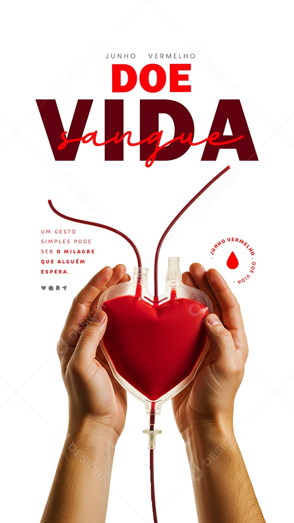 Story Junho Vermelho Doe de Sangue Social Media PSD Editável