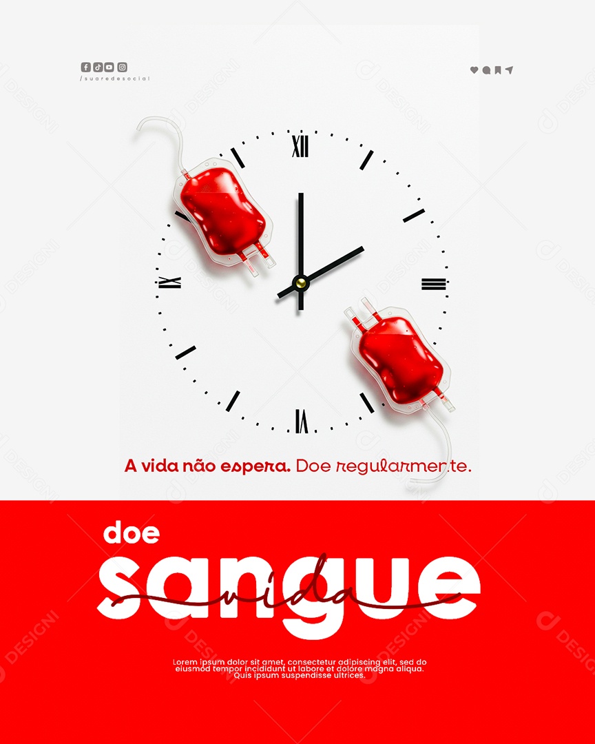 Junho Vermelho Doe de Sangue Social Media PSD Editável