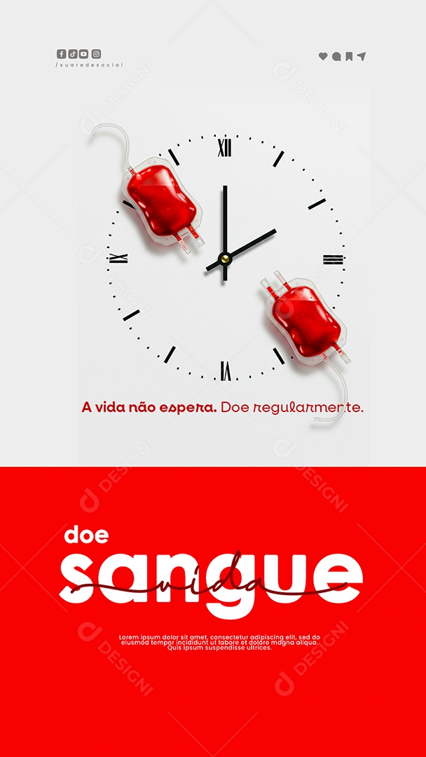 Story Junho Vermelho Doe de Sangue Social Media PSD Editável