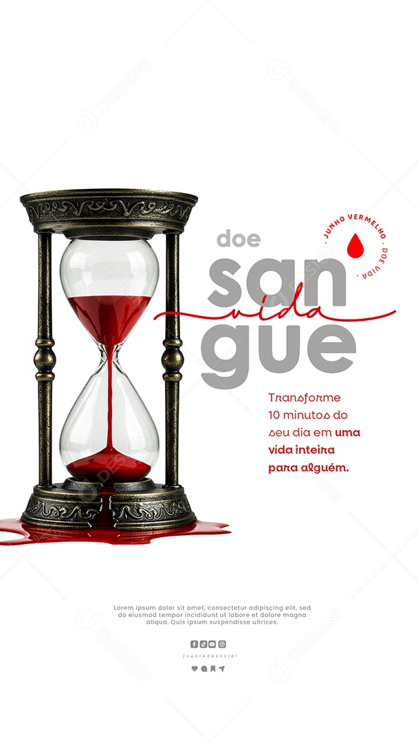Story Junho Vermelho Doe de Sangue Social Media PSD Editável