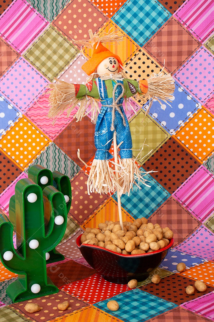 Alimento típico de festa junina em uma colorida