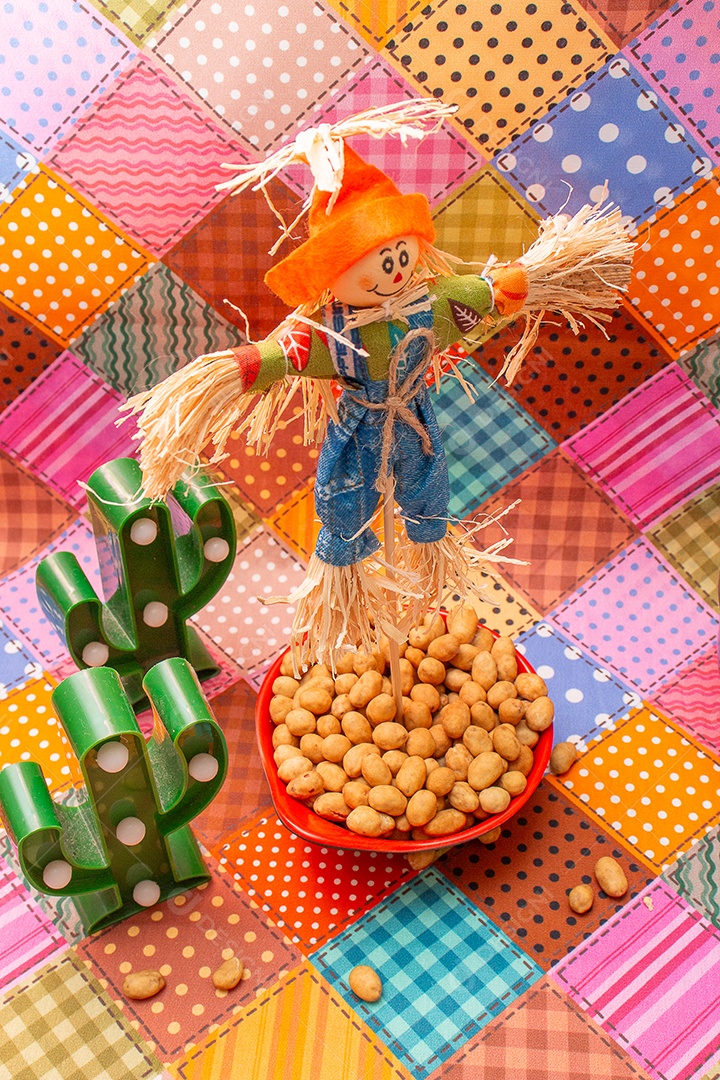 Alimento típico de festa junina em uma colorida