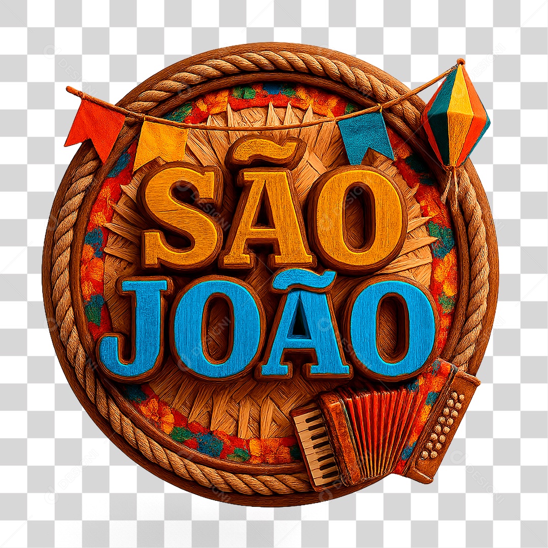 Selo 3D São João PNG Transparente