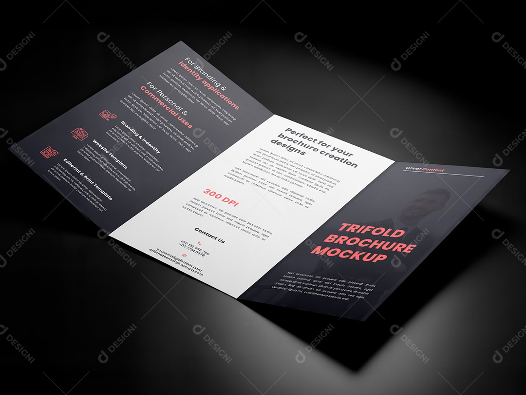 Folder Dobrável Mockup PSD Editável