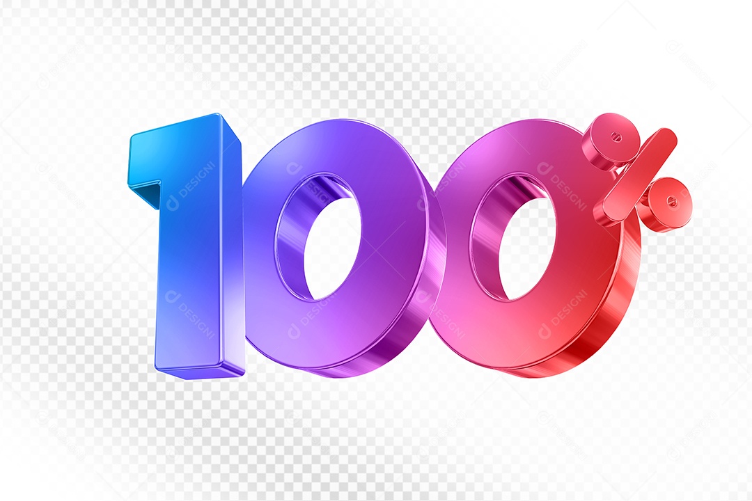 Elemento 3D Número 100% Colorido para Composição PSD