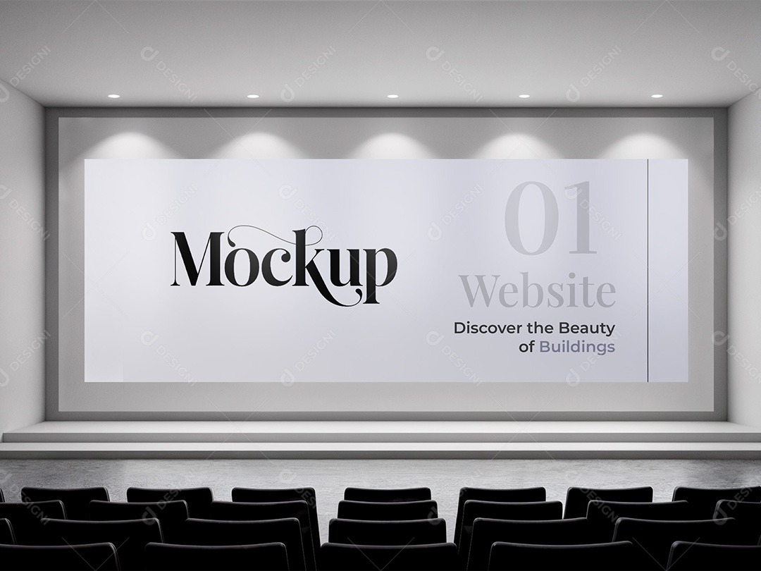 Tela de Auditório Mockup Palestra Evento Entreterimento Conhecimento PSD Editável