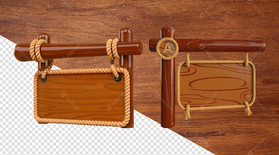 Placas de Madeira Elemento 3D Para Composição PSD