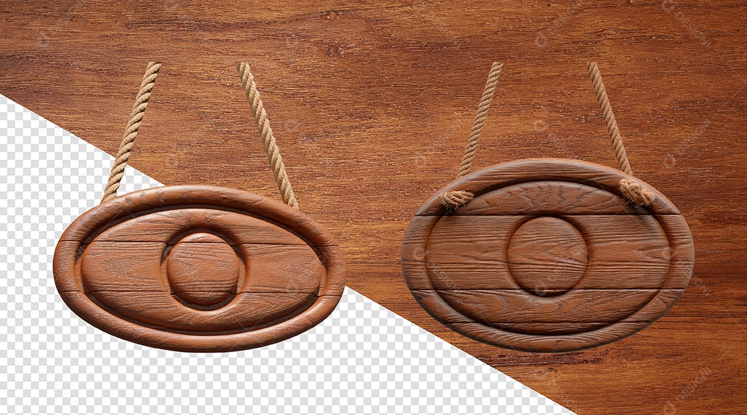Placa de Madeira Elemento 3D Para Composição PSD