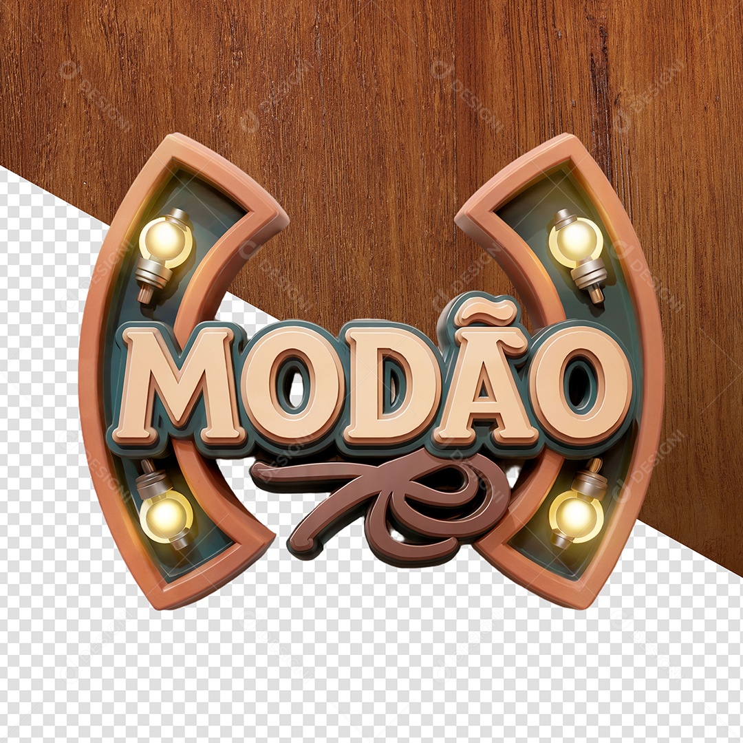 Modão Selo 3D Para Composição PSD