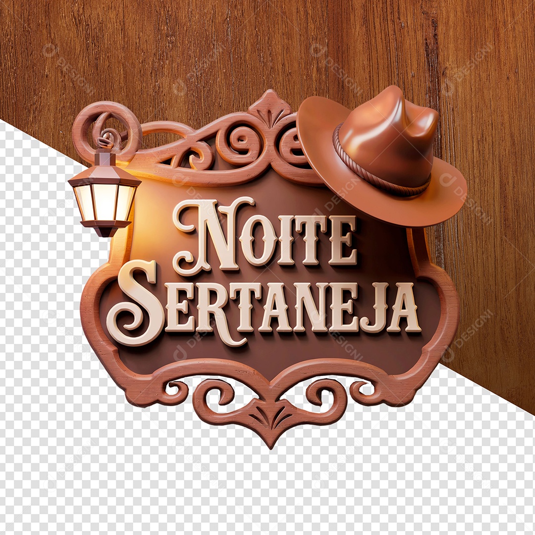 Noite Sertaneja Selo 3D Para Composição PSD