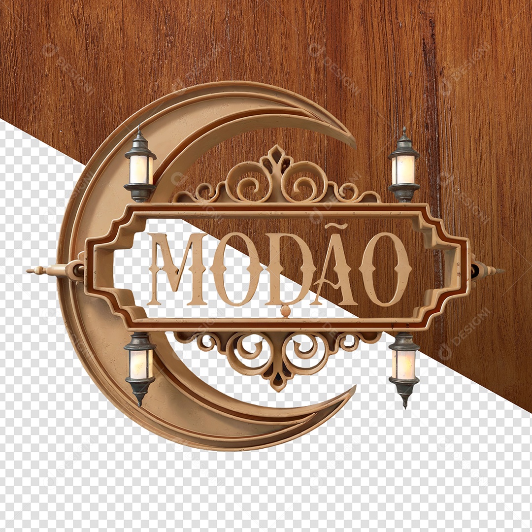 Modão Selo 3D Para Composição PSD