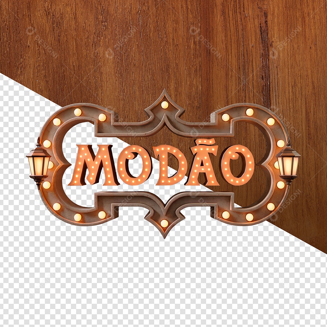 Modão Selo 3D Para Composição PSD