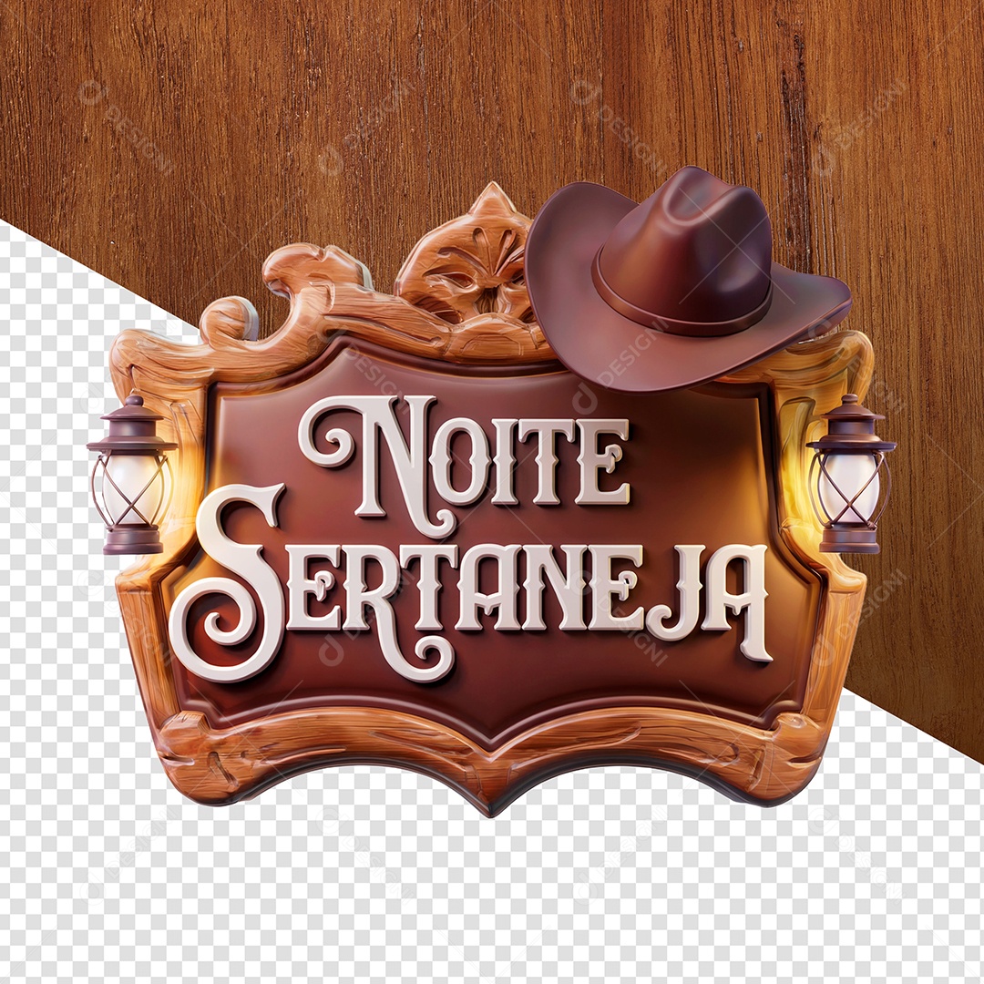 Noite Sertaneja Selo 3D Para Composição PSD
