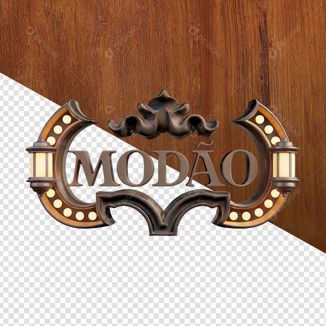 Modão Selo 3D Para Composição PSD