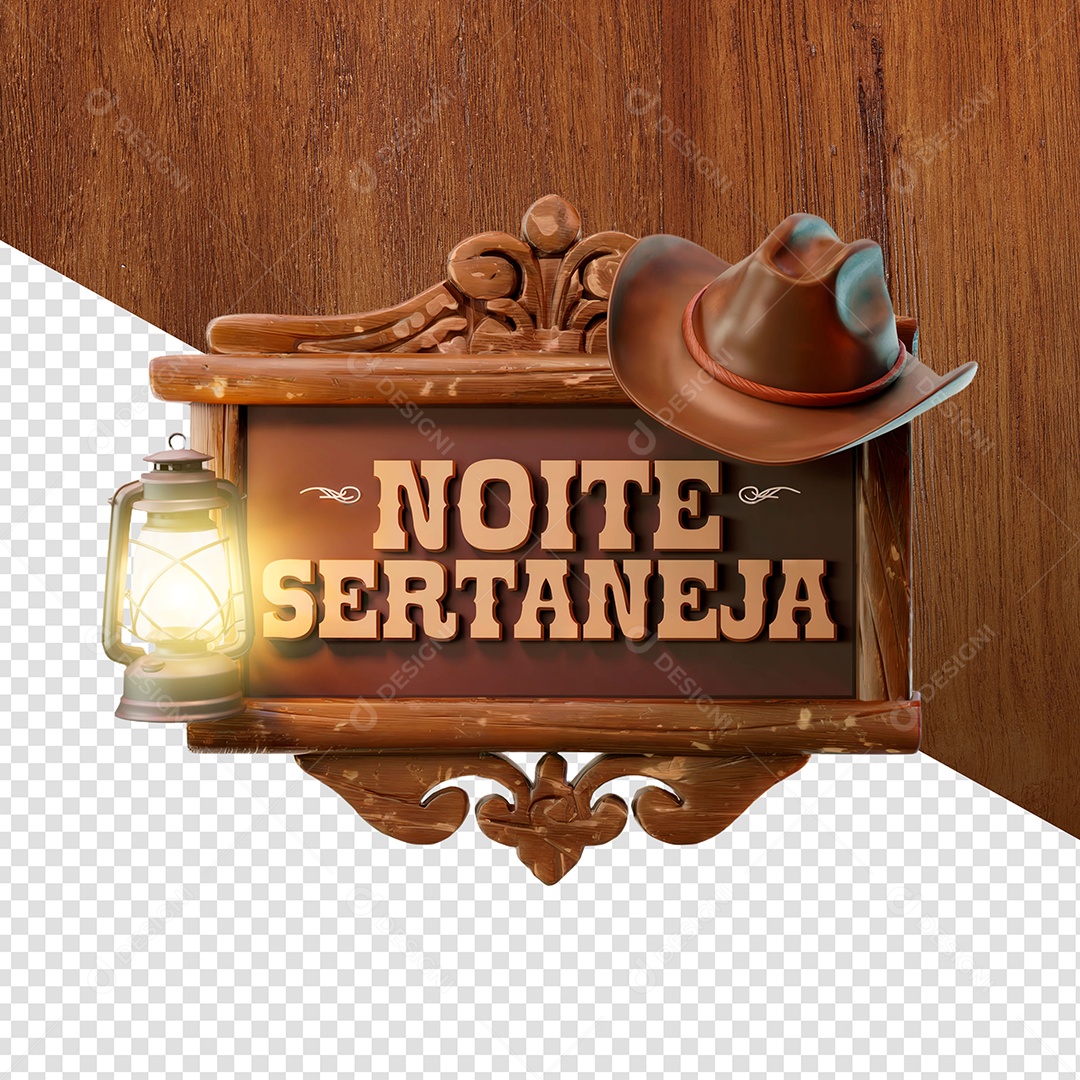 Noite Sertaneja Selo 3D Para Composição PSD