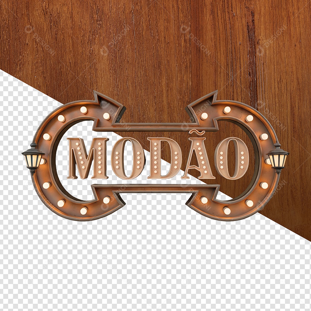 Modão Selo 3D Para Composição PSD
