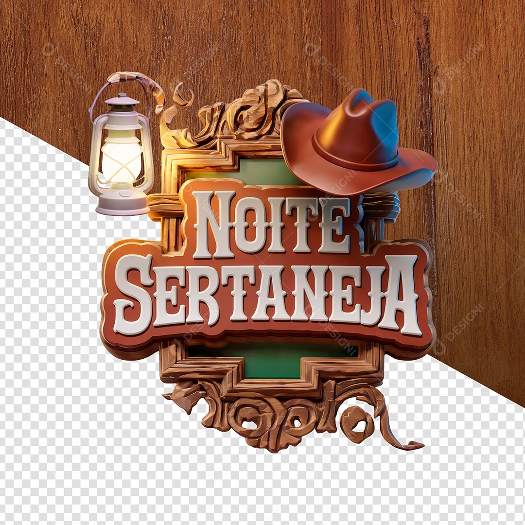 Noite Sertaneja Selo 3D Para Composição PSD
