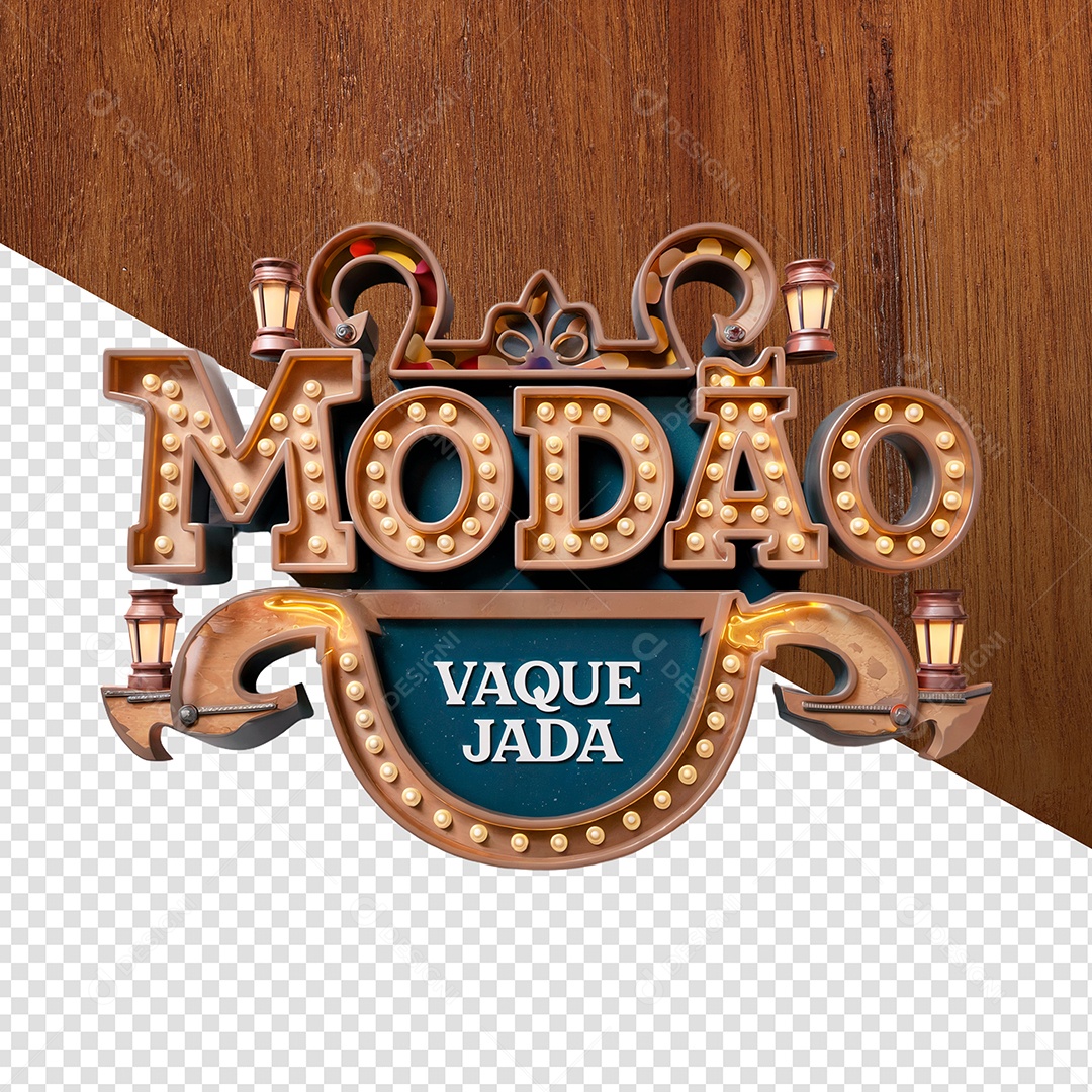 Modão Selo 3D Para Composição PSD