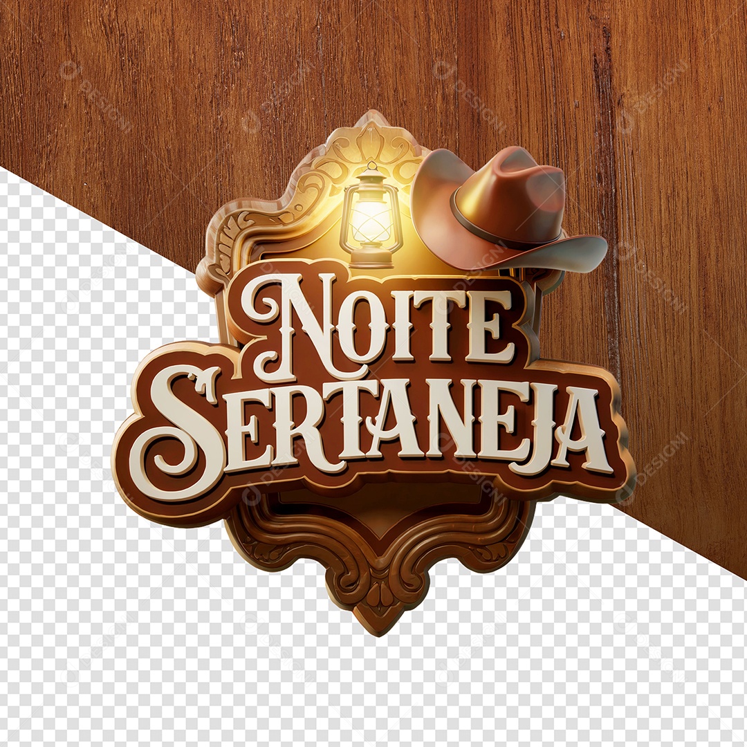 Noite Sertaneja Selo 3D Para Composição PSD